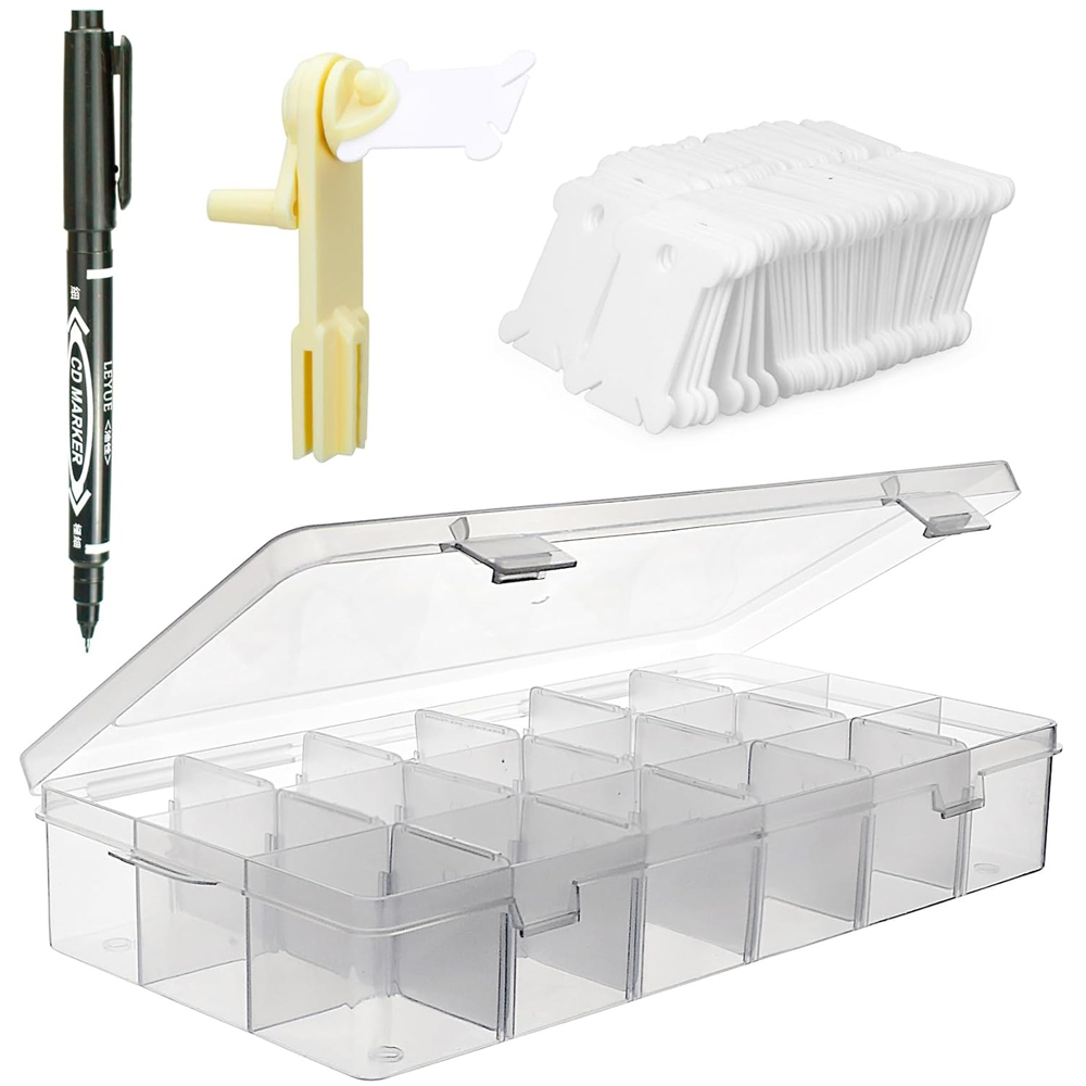 Embroidery Floss Thread - Borduurgaren Organizer met 18 compartimenten, opbergdoos