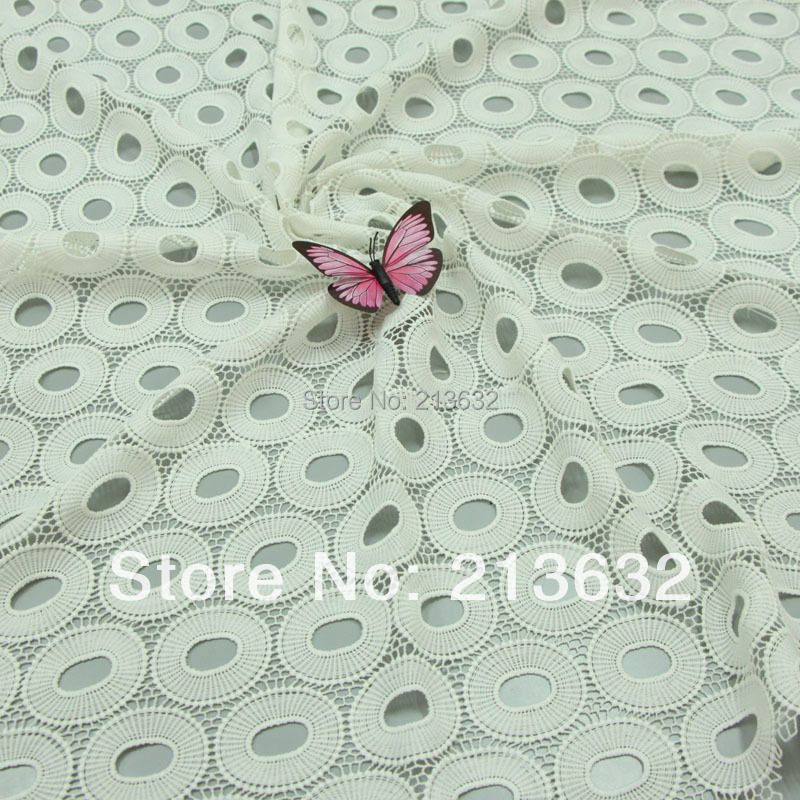 Sewing Eyelet Fabric - Hoogwaardige witte stoffen borduurwerk kant met