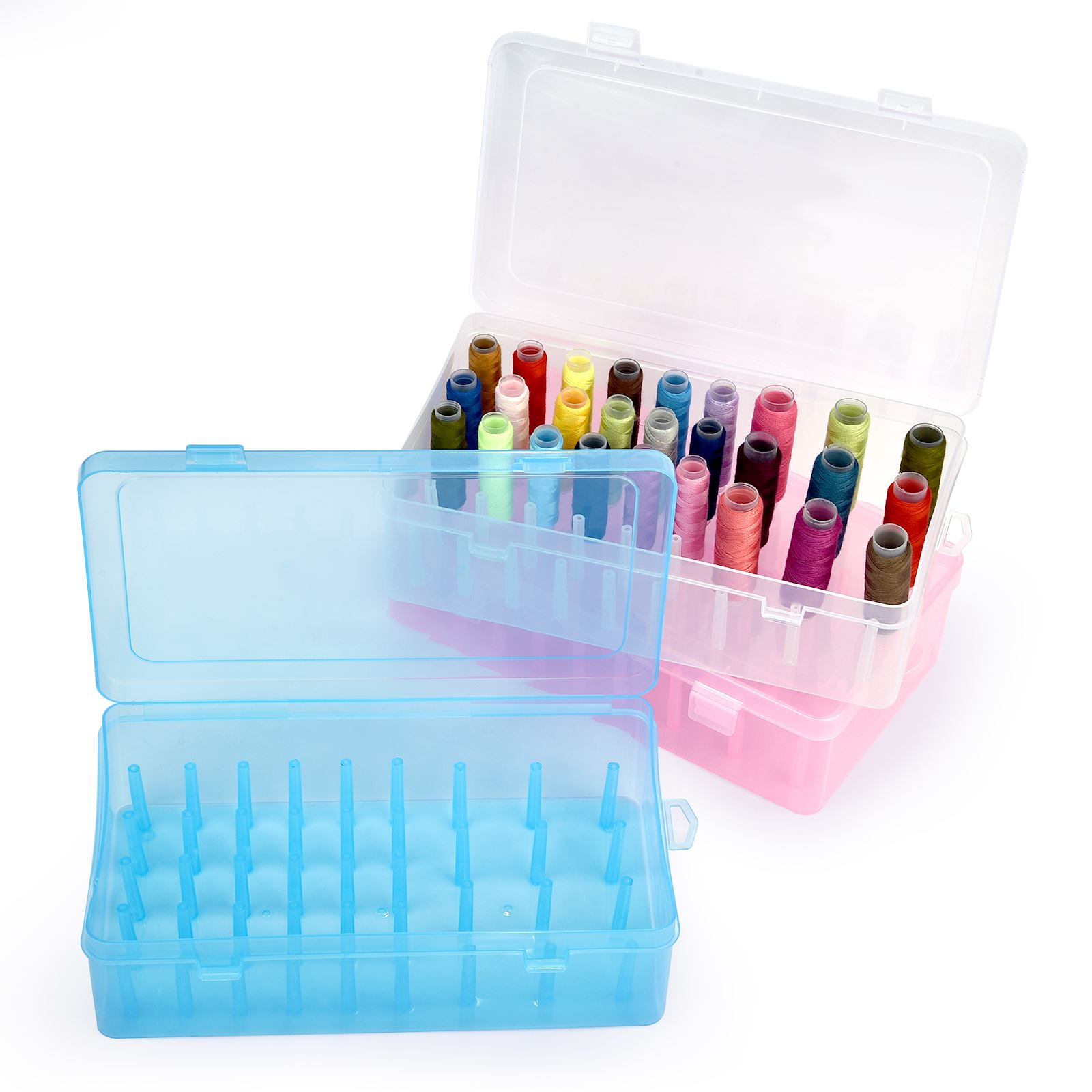 Bobbin Organizer Box - 42-assige naaigaren Box Klossen Opbergdoos Transparante