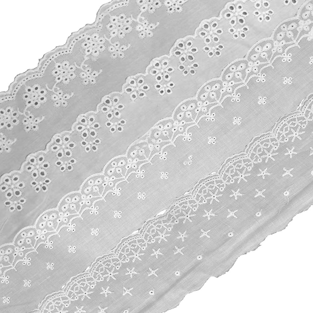 Sewing Eyelet Fabric - Borduren Witte Kant Stof Katoen Oogje