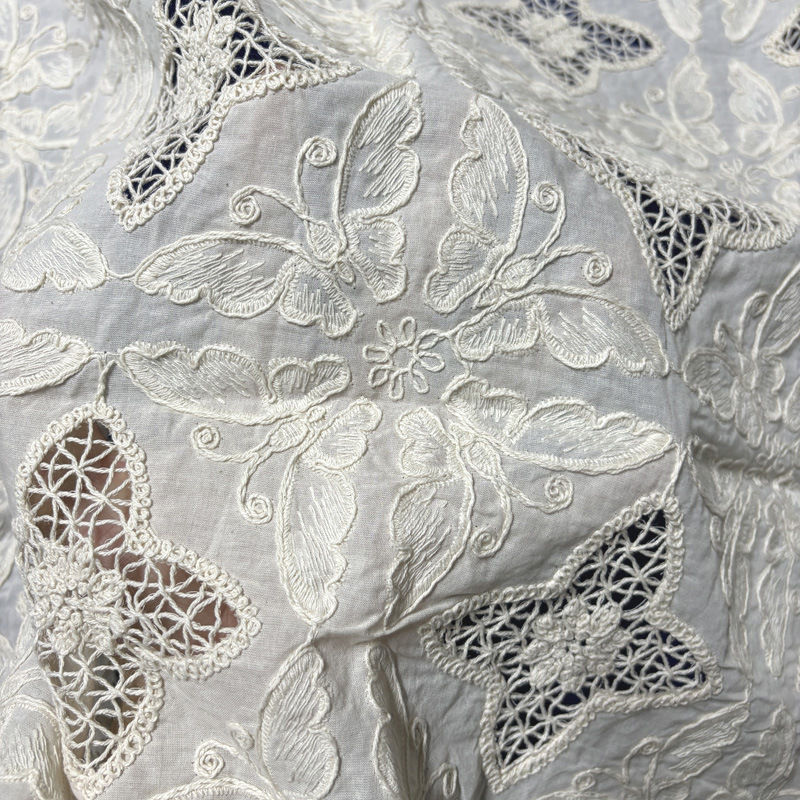 Sewing Eyelet Fabric - Vlinderkatoenen broderie stof, holle kantstof voor