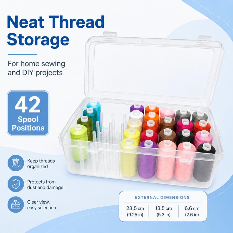 Bobbin Organizer Box - Opbergdoos voor naaigaren, 42 spoelen, klossen,