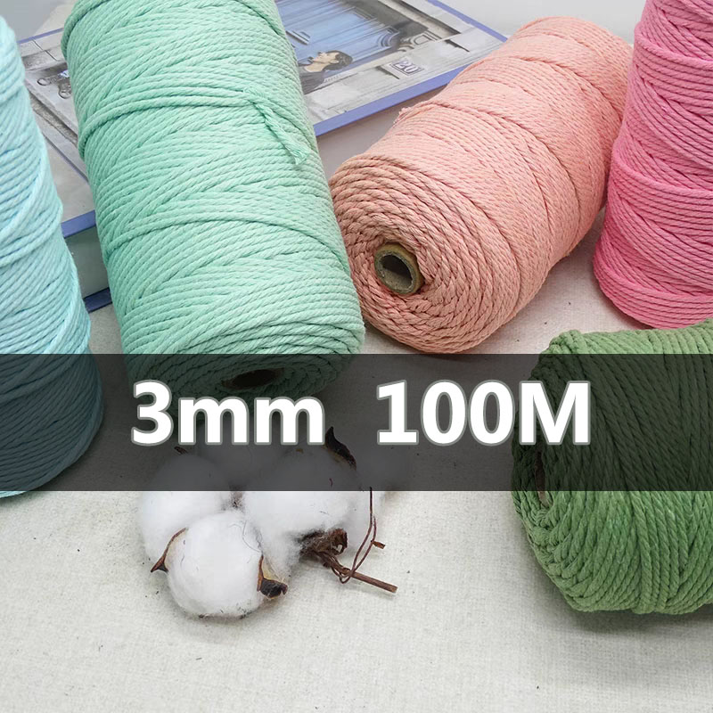 Sewing Thread In Textile - 3mm 100M Macrame Koord Touw Katoenen