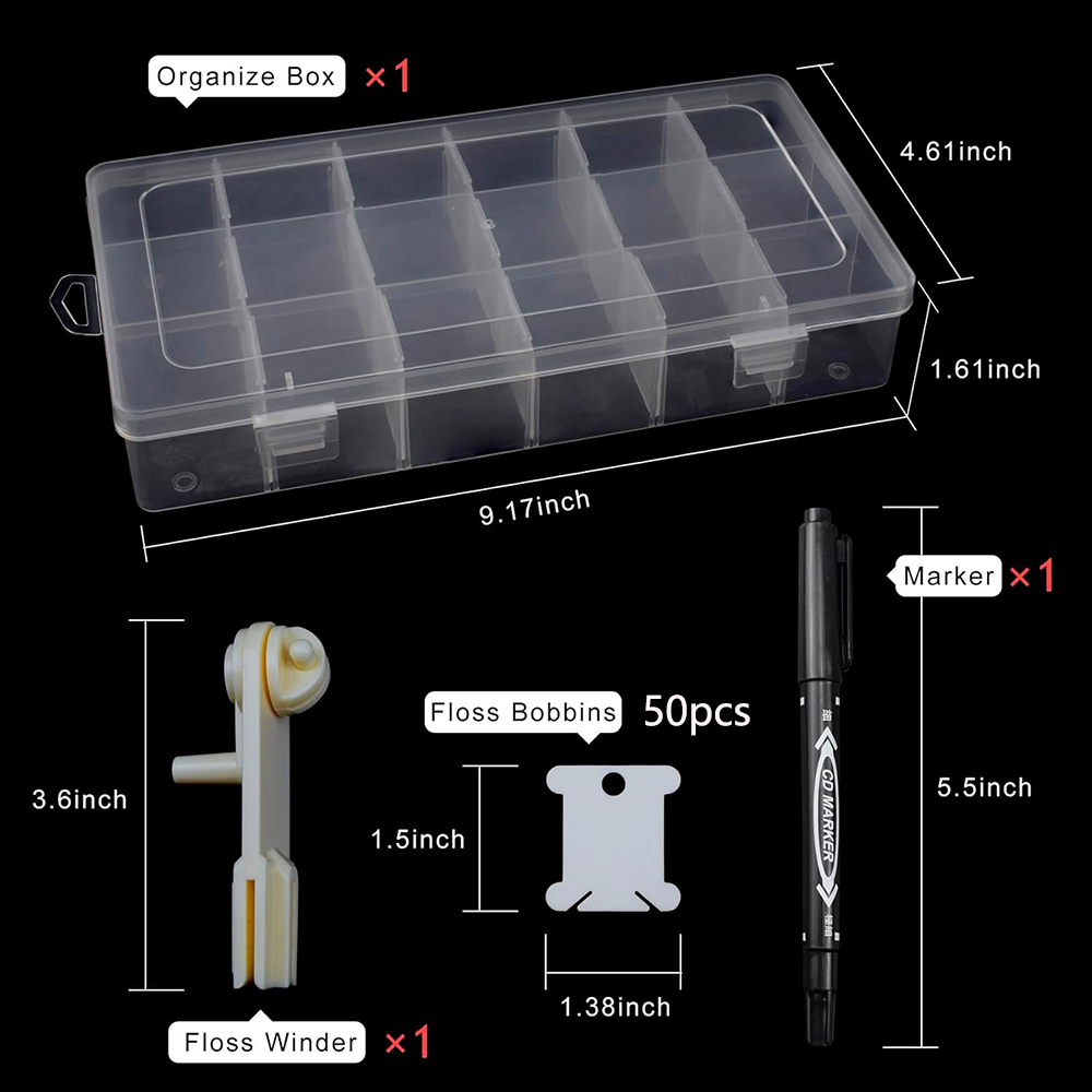 Borduurgaren Organizer met 18  - Embroidery Floss Thread recensie en prijs